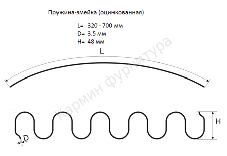 Пружина-змейка L=520мм (3,5/цинк)